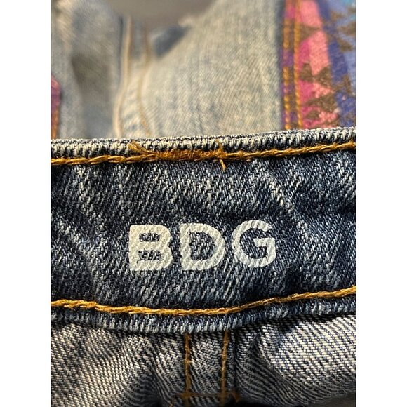 BDG High Rise Dree Cheeky size 26 Denim Shorts With Aztec Pattern Pockets - Picture 5 of 7